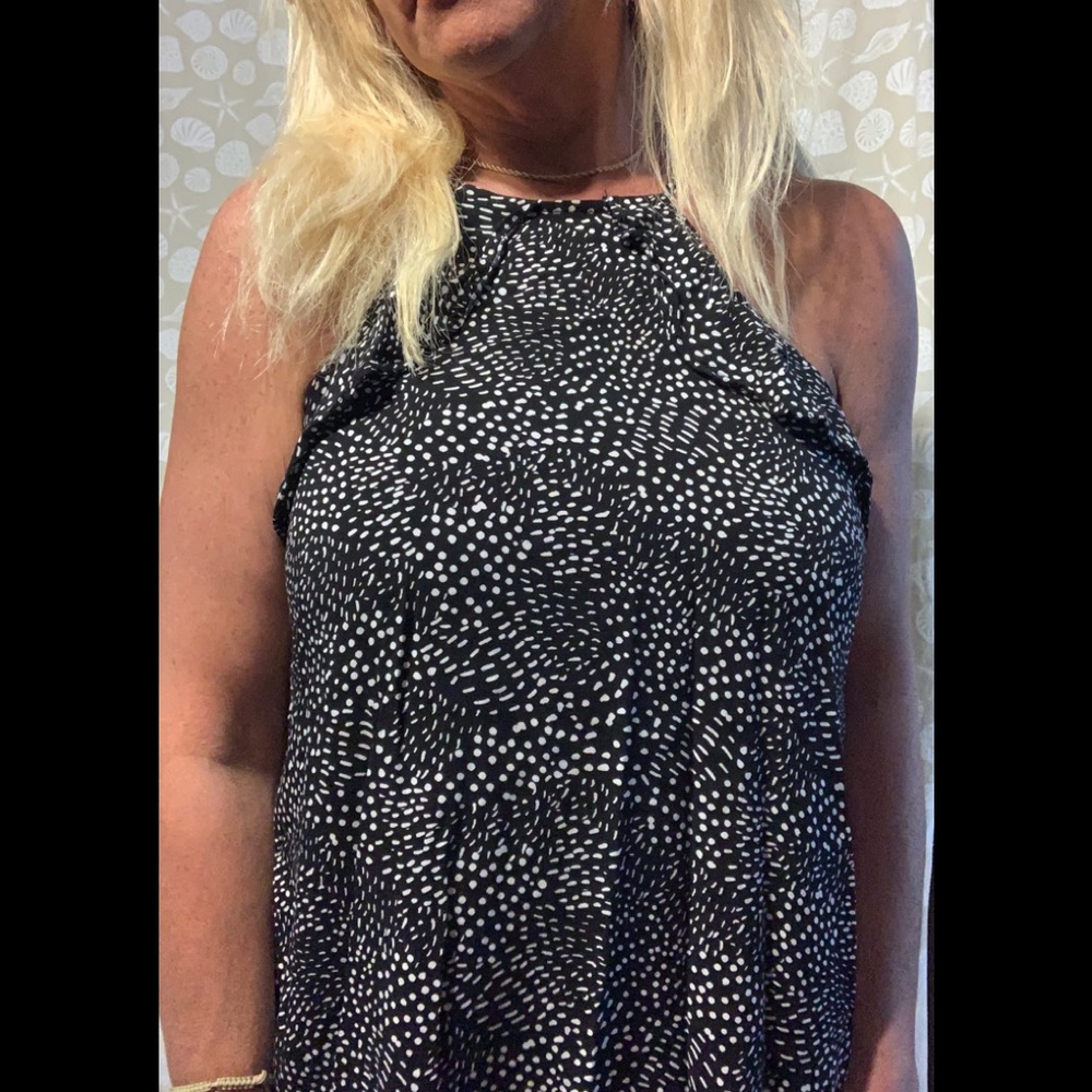 🛍Black and white High neck cami